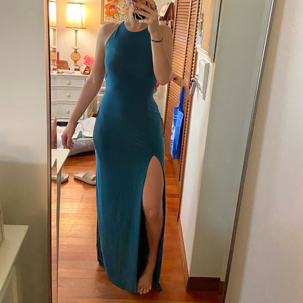 Openback Teal Gown